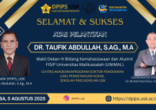 Alumni Doktor Pendidikan IPS USK, Dr. Taufik Abdullah, Dilantik sebagai Wakil Dekan III FISIP UNIMAL