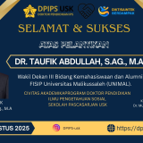Alumni Doktor Pendidikan IPS USK, Dr. Taufik Abdullah, Dilantik sebagai Wakil Dekan III FISIP UNIMAL